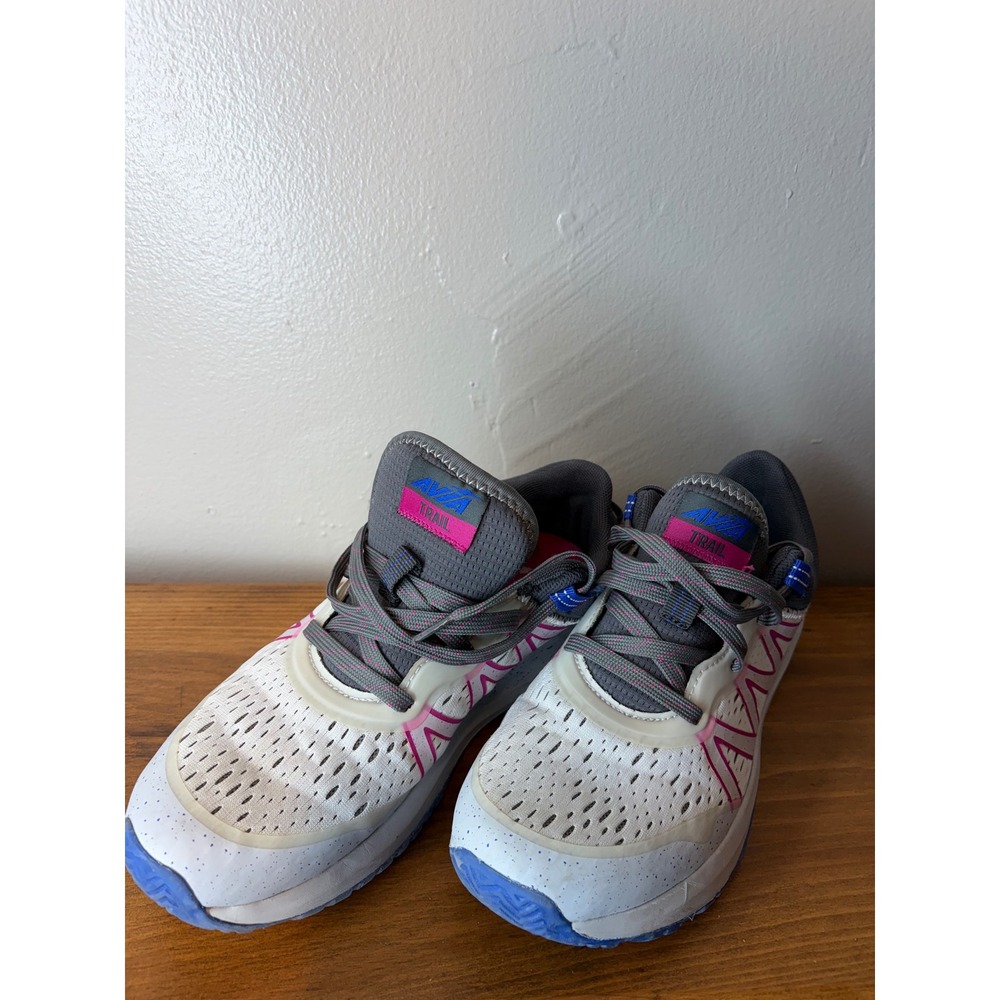 Avia Womens All Terrain Trail Running Shoes White Grey Pink Sneakers Size 8